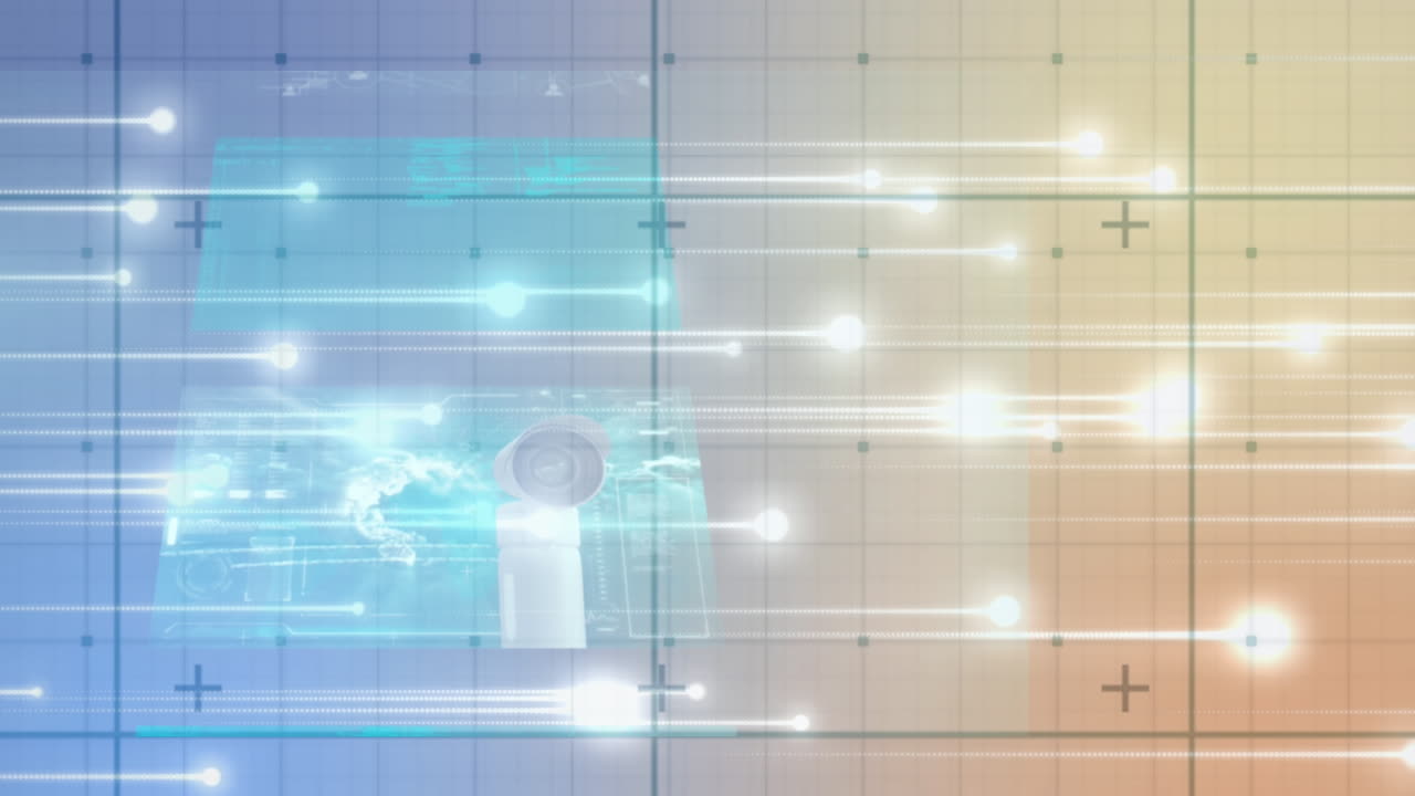 다채로운 배경에 데이터 처리의 애니메이션