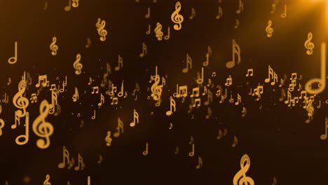 abstract art audio music notes falling on a black stage shows concerts musical programs reality