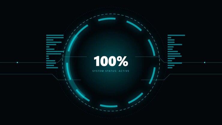 Digital Loading Progress Circle with Percentage Counter