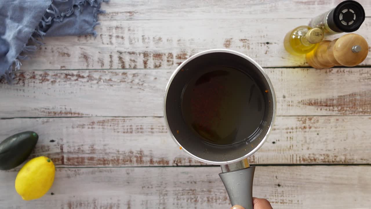 aceite de cocción en una sartén