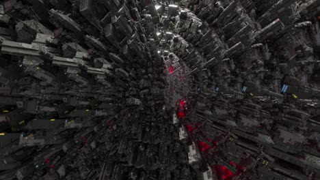 ciudad malvada colmena mente girar cerca de 3d bucle sin costuras