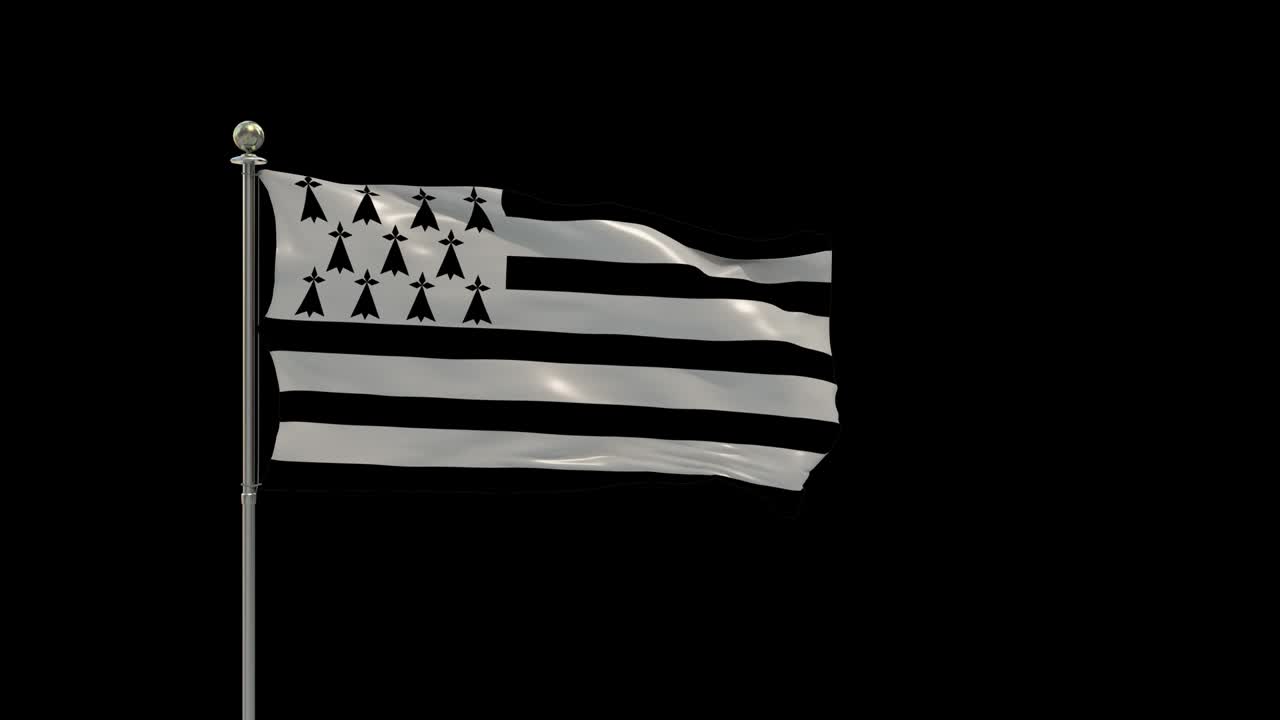 Brittany Various Of Flags Waving National Flag On Pole, Table Flag