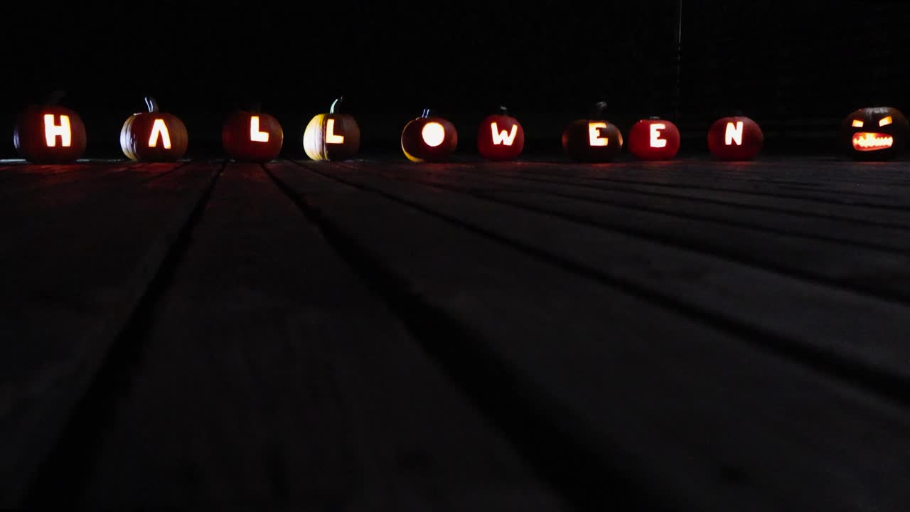 Halloween Pumpkins Spelling Out Halloween