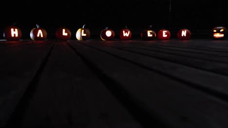 halloween pumpkins spelling out halloween