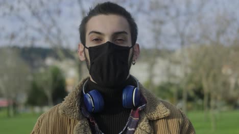 teenager wearing mask