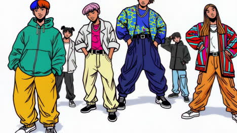 vibrant streetwear fashion: illustrations and clothing details