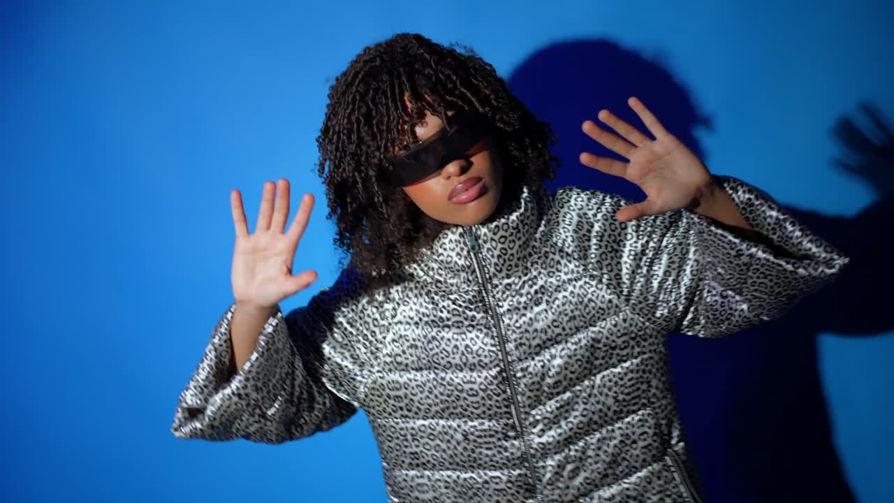 Futuristic Woman in Cyberpunk Fashion