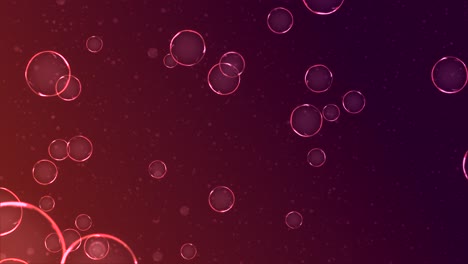 air bubbles floating under transparent water on red pink