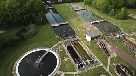 collierville wastewater treatment plant in tennessee, showing operational details, aerial view