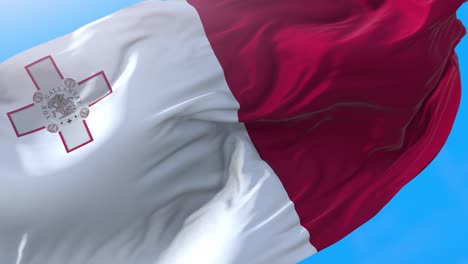 malta flag waving 4k. realistic maltese background. malta background 3840x2160 px.