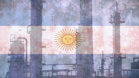 Animación-De-La-Bandera-De-Argentina-Sobre-La-Fábrica.