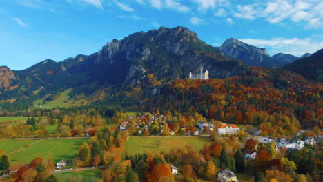 在德國的neuschwanstein城堡附近, 歐洲, 廣<unk>的景觀