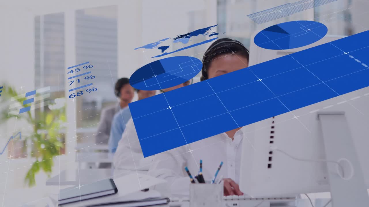 animación de gráficos sobre diversos consultores que trabajan