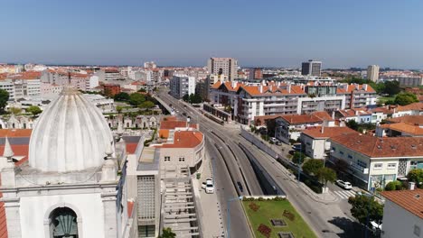 aerial view church of aveiro, portugal