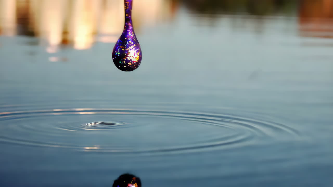 Colorful Liquid Splashing into Water