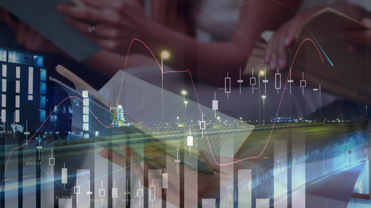 학생들이 책을 읽는 것에 대한 통계 및 금융 데이터 처리의 애니메이션