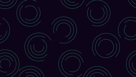 spiraling black and blue pattern with circular shapes