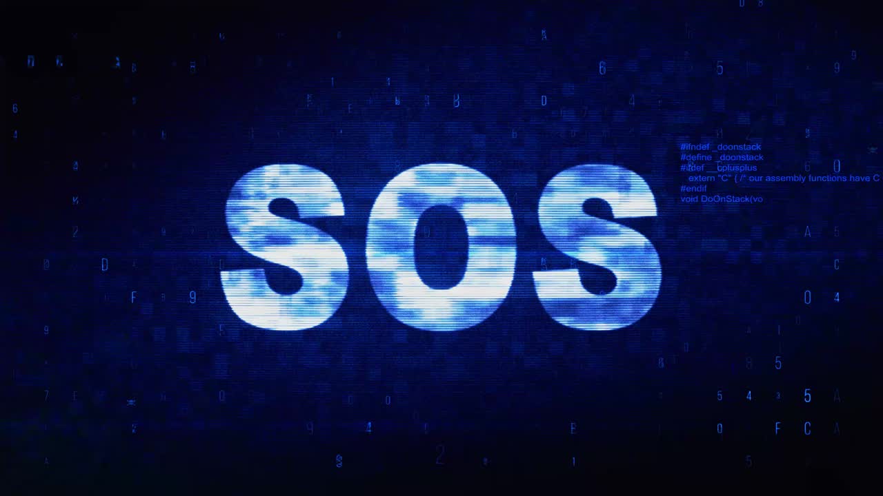 SOS Display on a Glitching Screen
