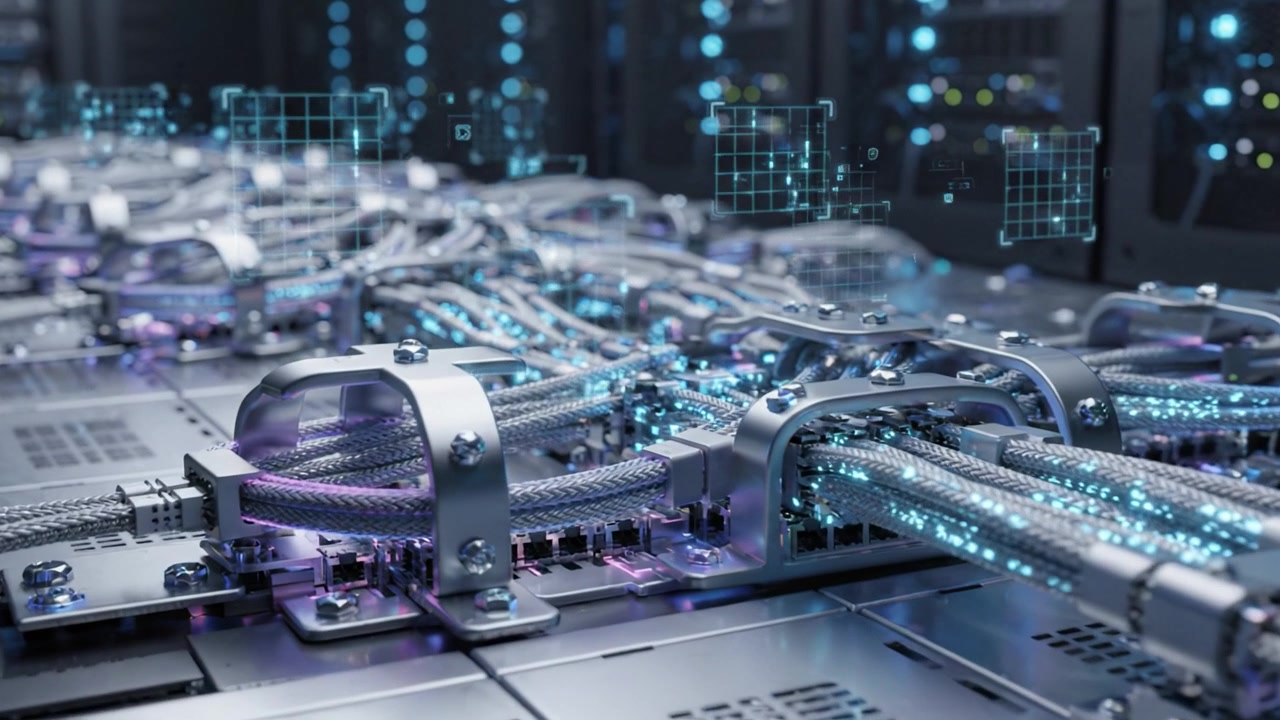 A Deep Dive into Modern Computing: Exploring the Intricate Network of Cables and Connections in a High-Tech Data Center Environment