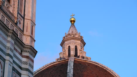 close up static shot of florence cathedral dome against blue sky