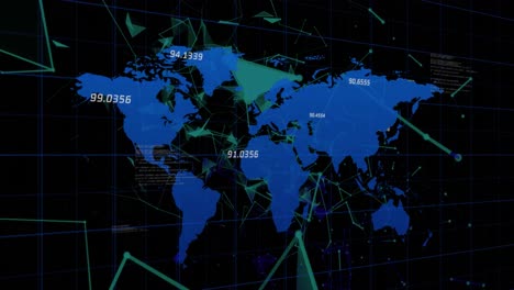 animación de la red de conexiones sobre el mapa del mundo
