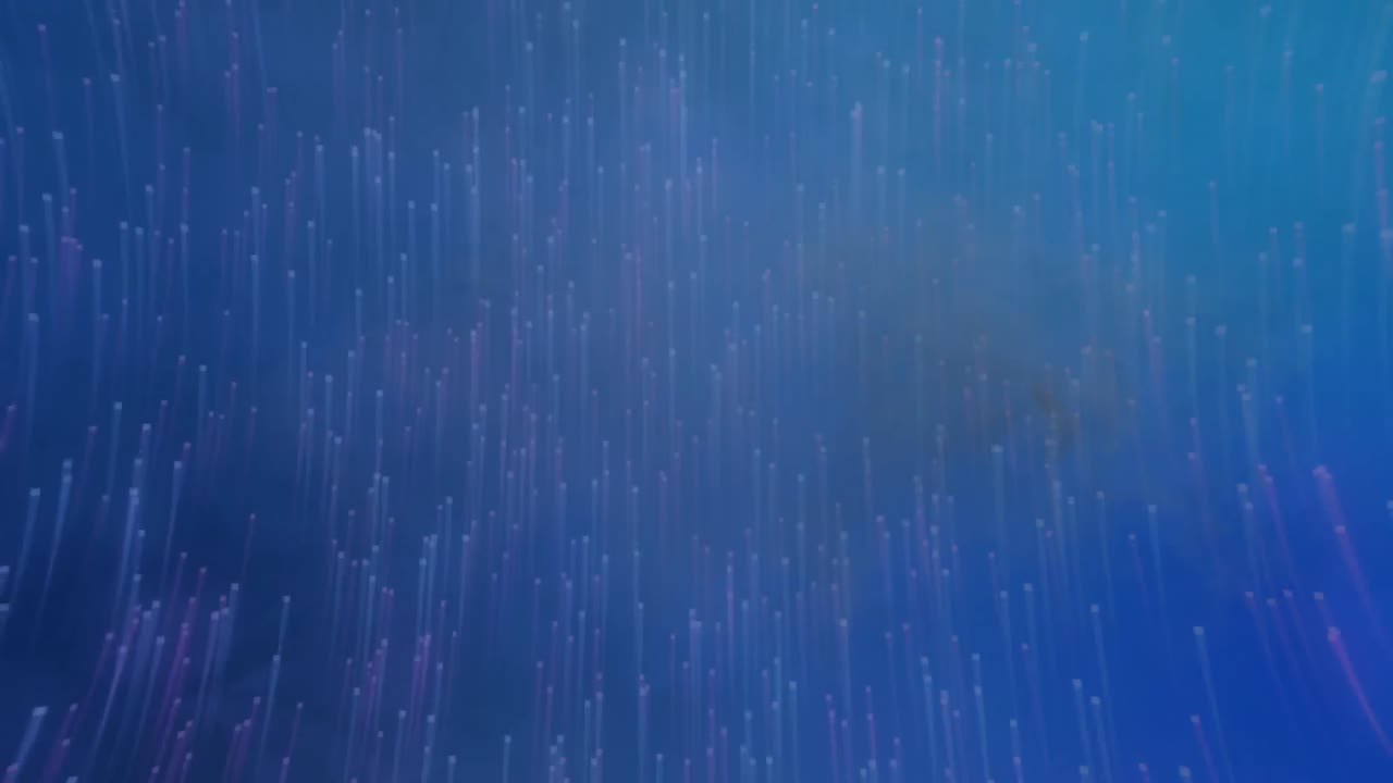 Animation von mehreren blauen Lichtspuren in hypnotischer Bewegung im Hintergrund