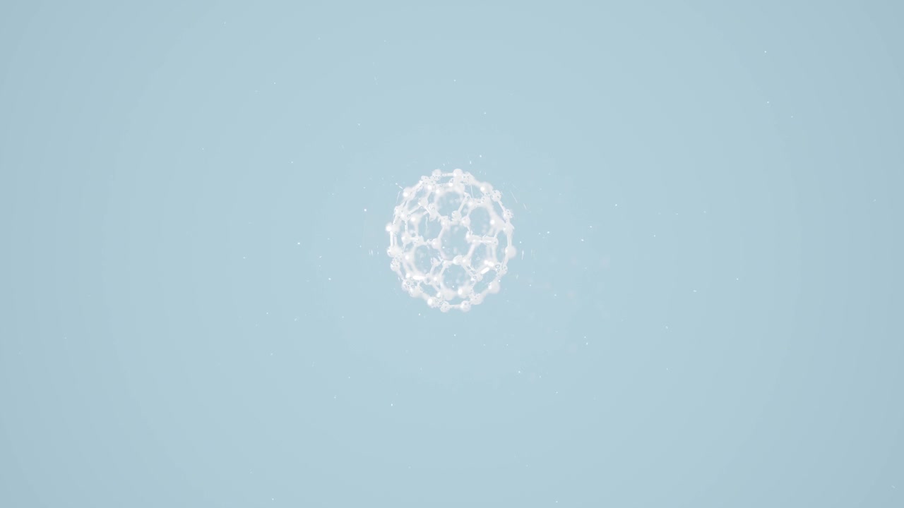 Chemical Molecule With Blue Background, 3D Rendering