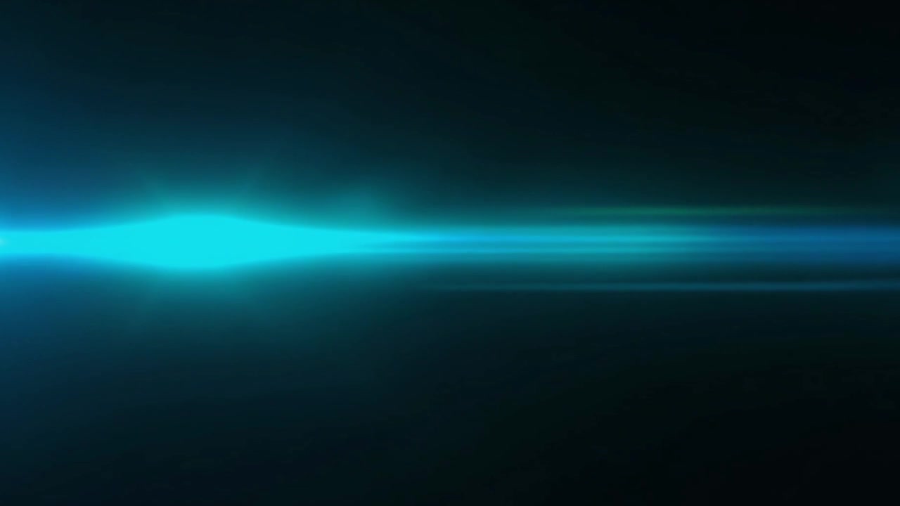 Effetto flare lente blu astratto su sfondo nero