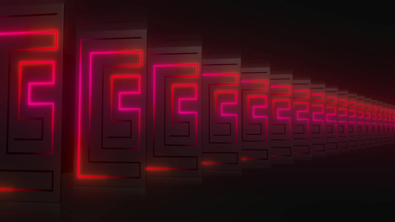 túnel de neón brillante y abstracto