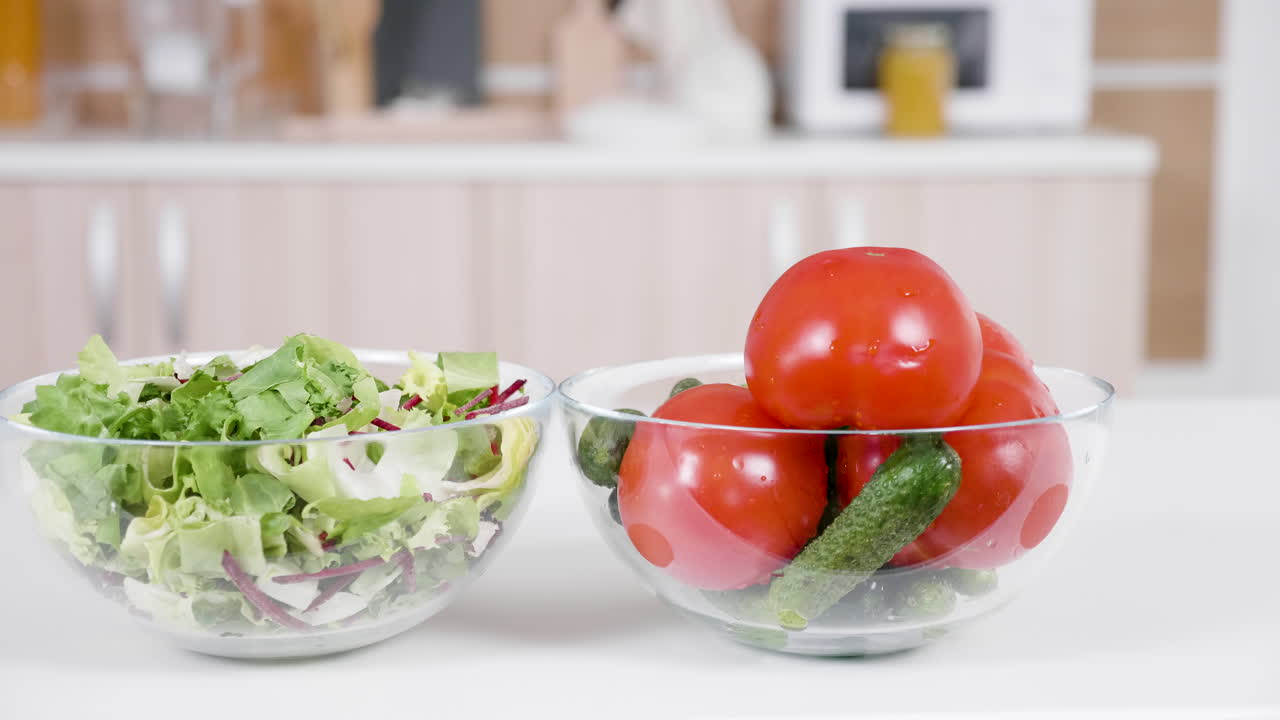 Fresh salad with tomatoes and cucumber