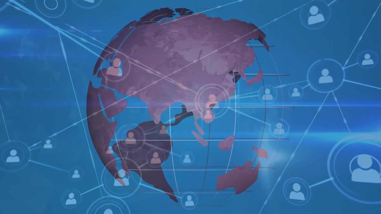 Digital Globe with Global Social Network Connections