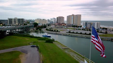 american flag fly by virginia beach virginia in 4k