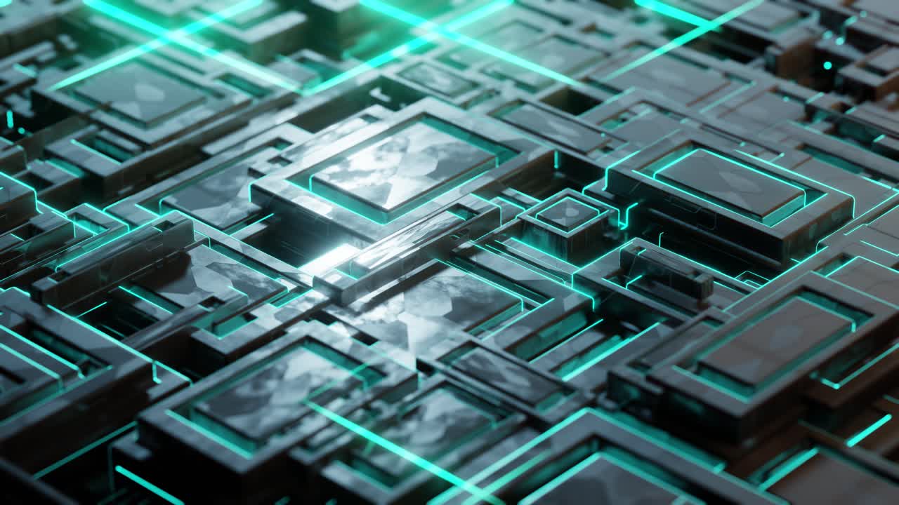 4K video animation. Abstract background with glowing flowing lights.