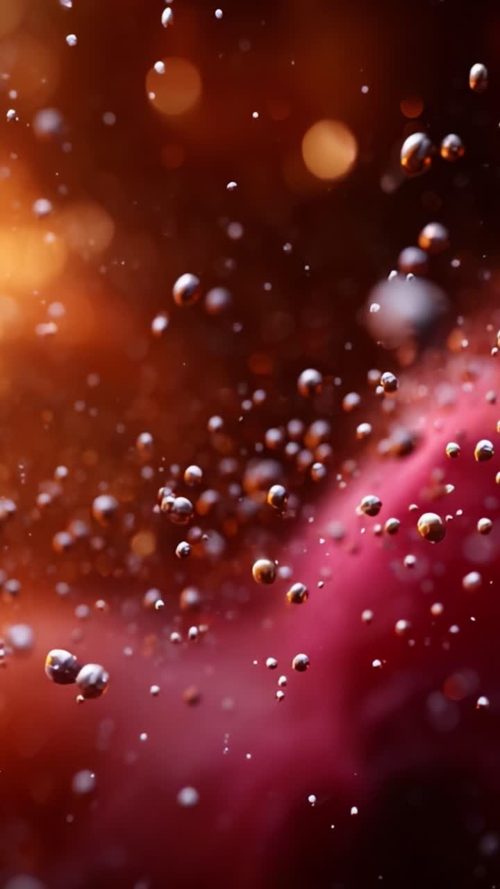 A Mesmerizing Display of Iridescent Bubbles in an Abstract Background, Captured in Two Distinct Frames Showing the Dynamic Movement and Vibrancy of Fluid Elements Interacting with Light