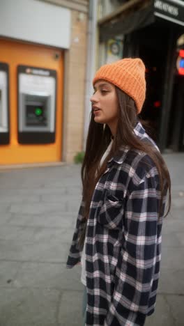 woman walking on the street