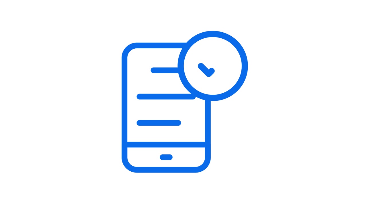 Animated Smartphone Icon with Checklist and Checkmark