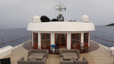 cruise ship on the ocean, look on the deck