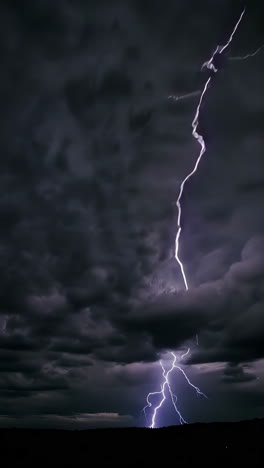 dramatic lightning storm at night
