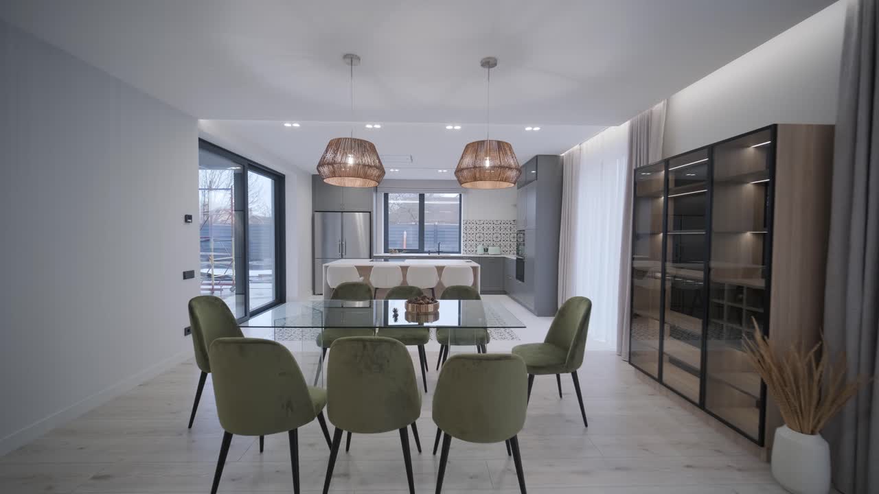 video de diseño y decoración de habitaciones interiores moderno estilo minimalista sala de estar y comedor apartamento estudio.