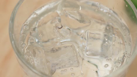 glass of iced sparkling water