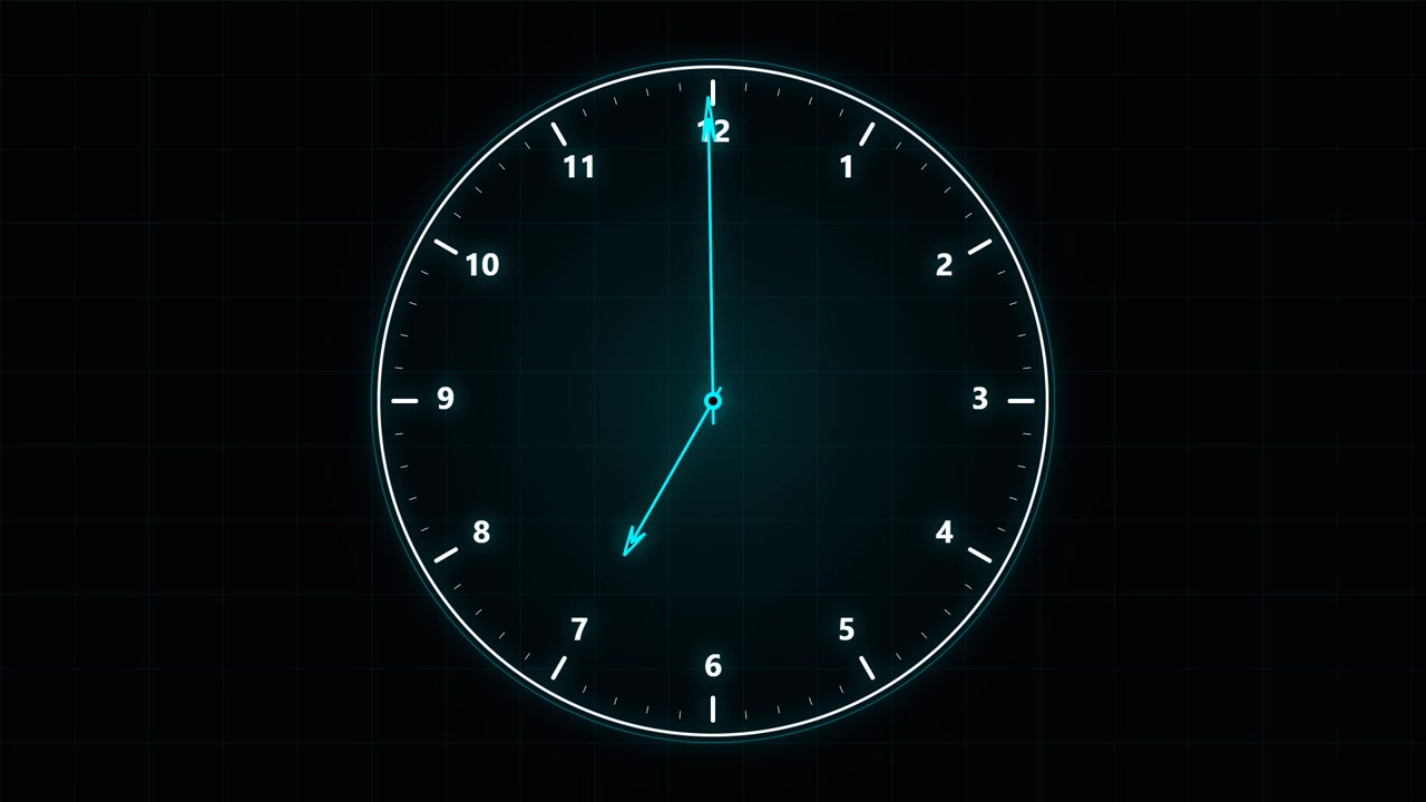 Digital Clock Face Showing Time Passing Rapidly