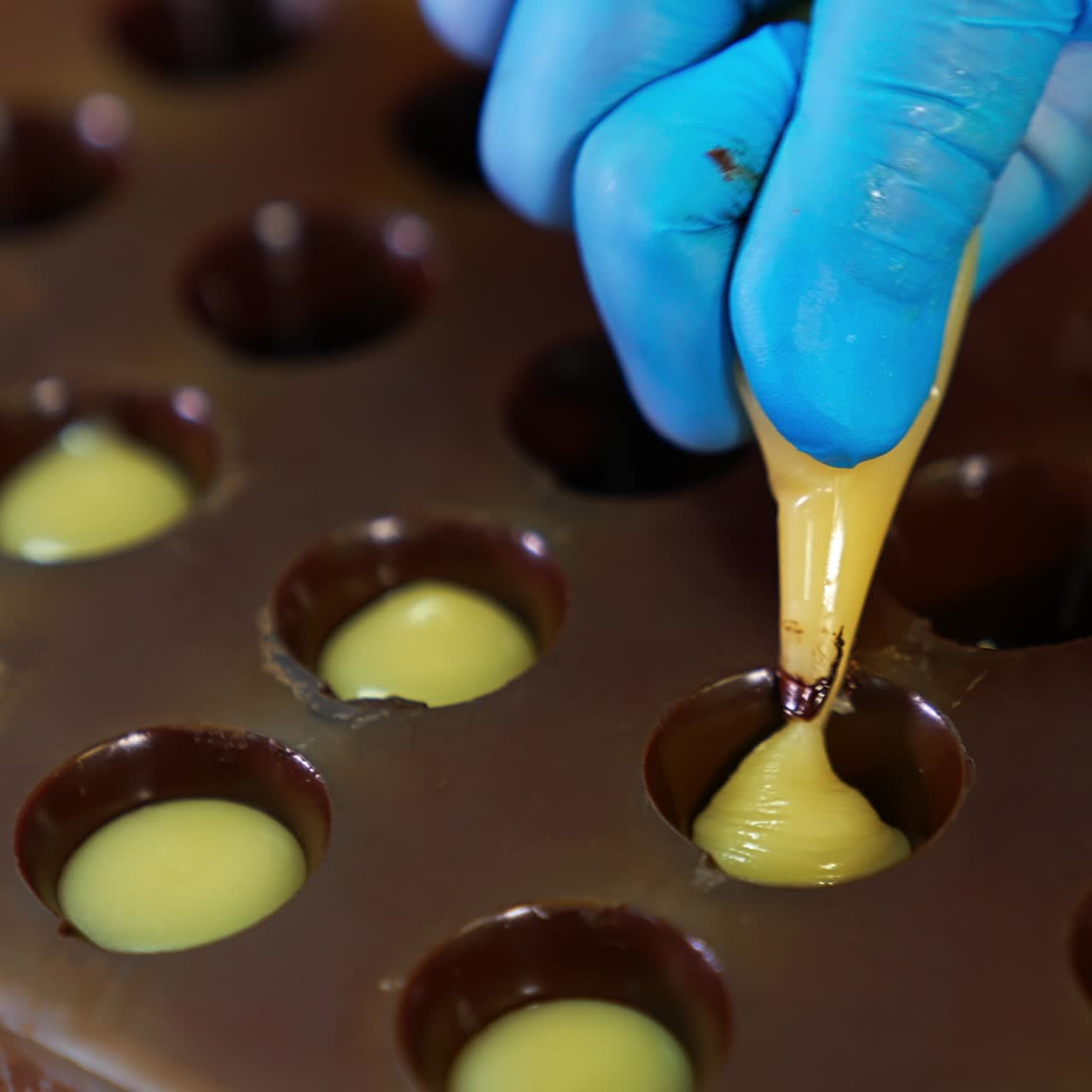 Making chocolate candies