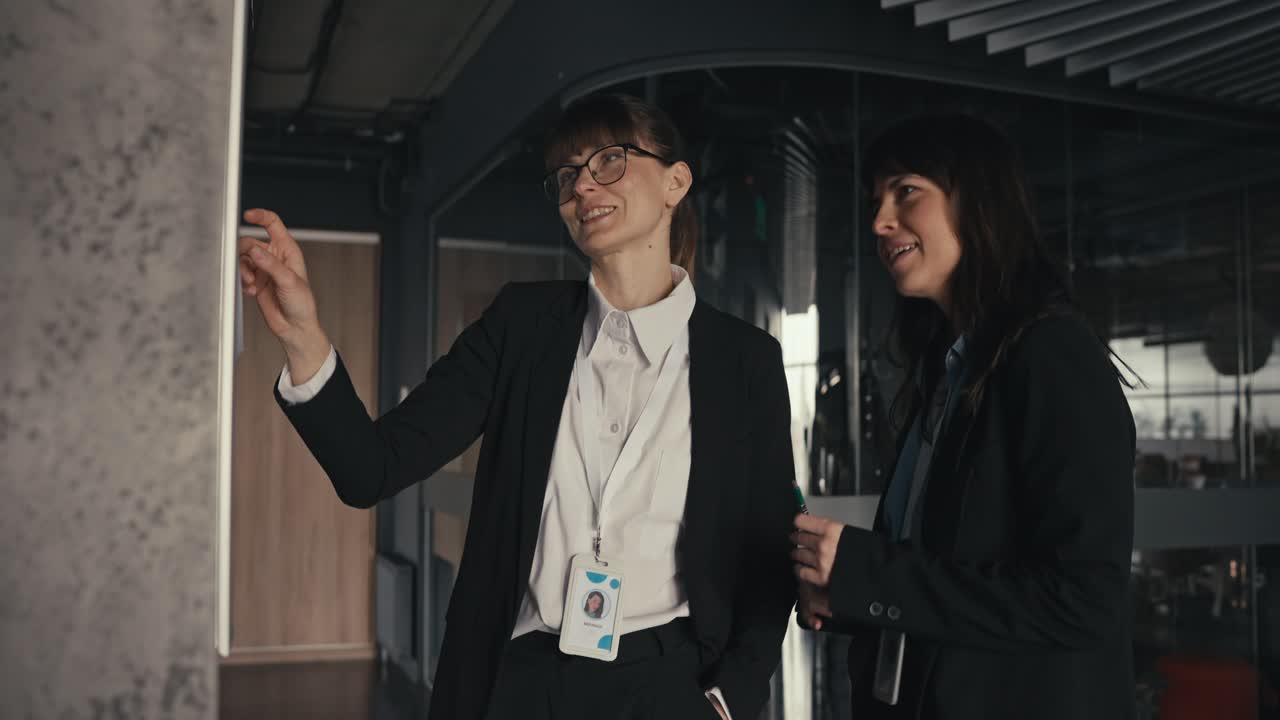 Business women collaborating in an office setting