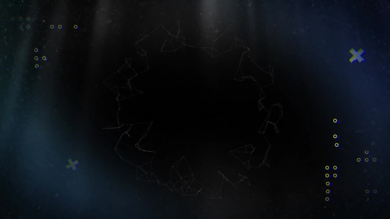 animación de diversas formas digitales sobre un fondo negro