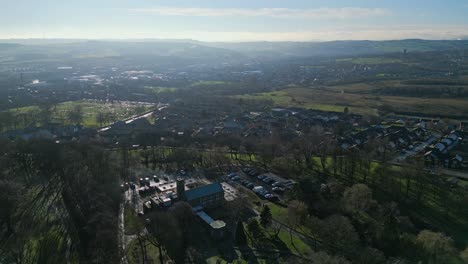 crematorio dewsbury yorkshire reino unido. imágenes aéreas