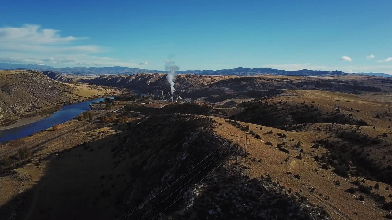 Ascending Revealing Shot of Logan, Montana. Country Life During Fall.