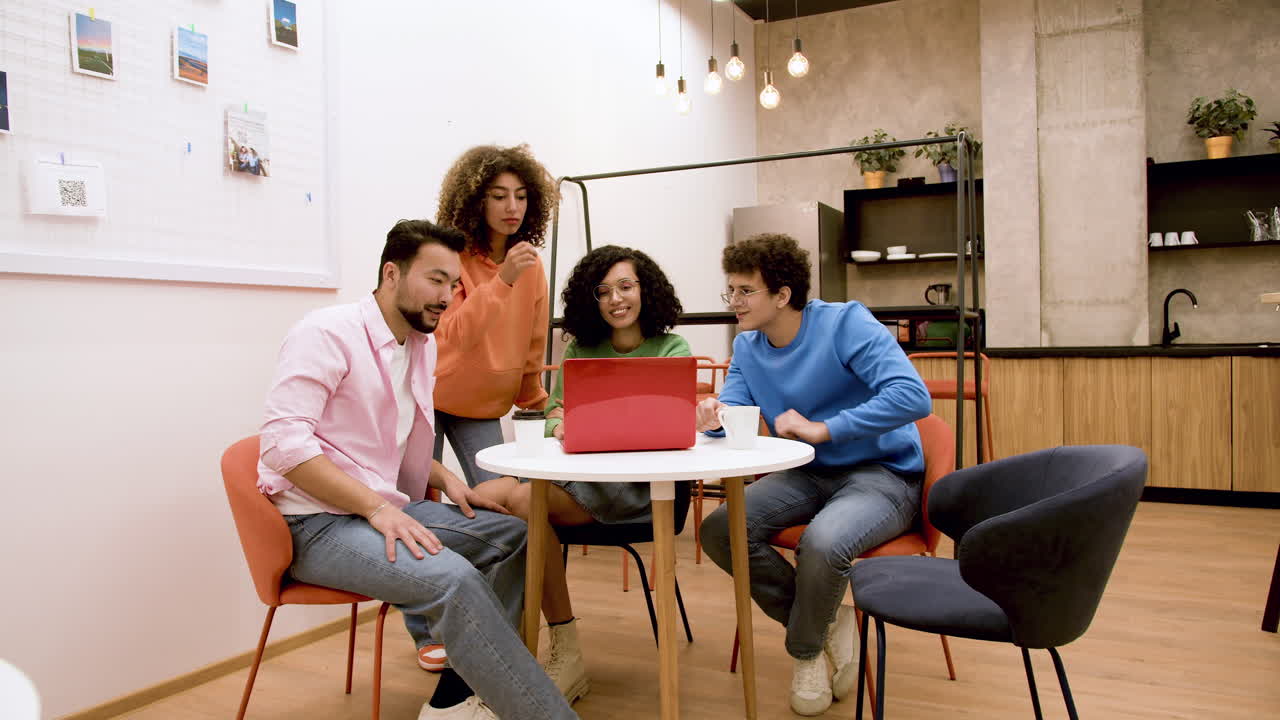 Friends watching video