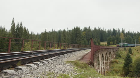 train on a mountain bridge