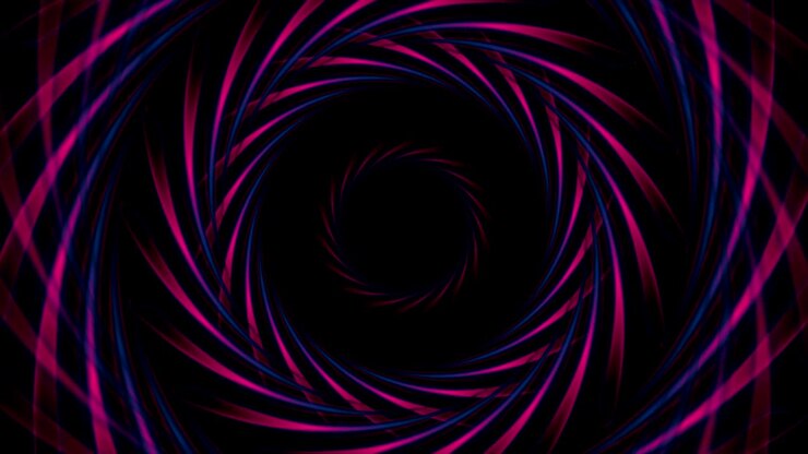 Animazione video di forme vorticose blu-viola di tecnologia fantascientifica