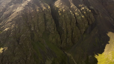 beautiful rock formation of rauogeldsgja gorge at snaefellsnes peninsula in iceland